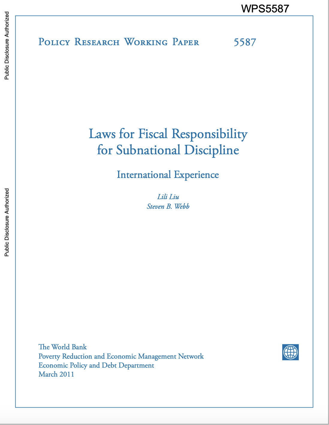 Laws For Fiscal Responsibility For Subnational Discipline